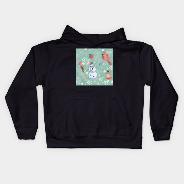 Cardinal and Snowman Kids Hoodie by Creative Meadows